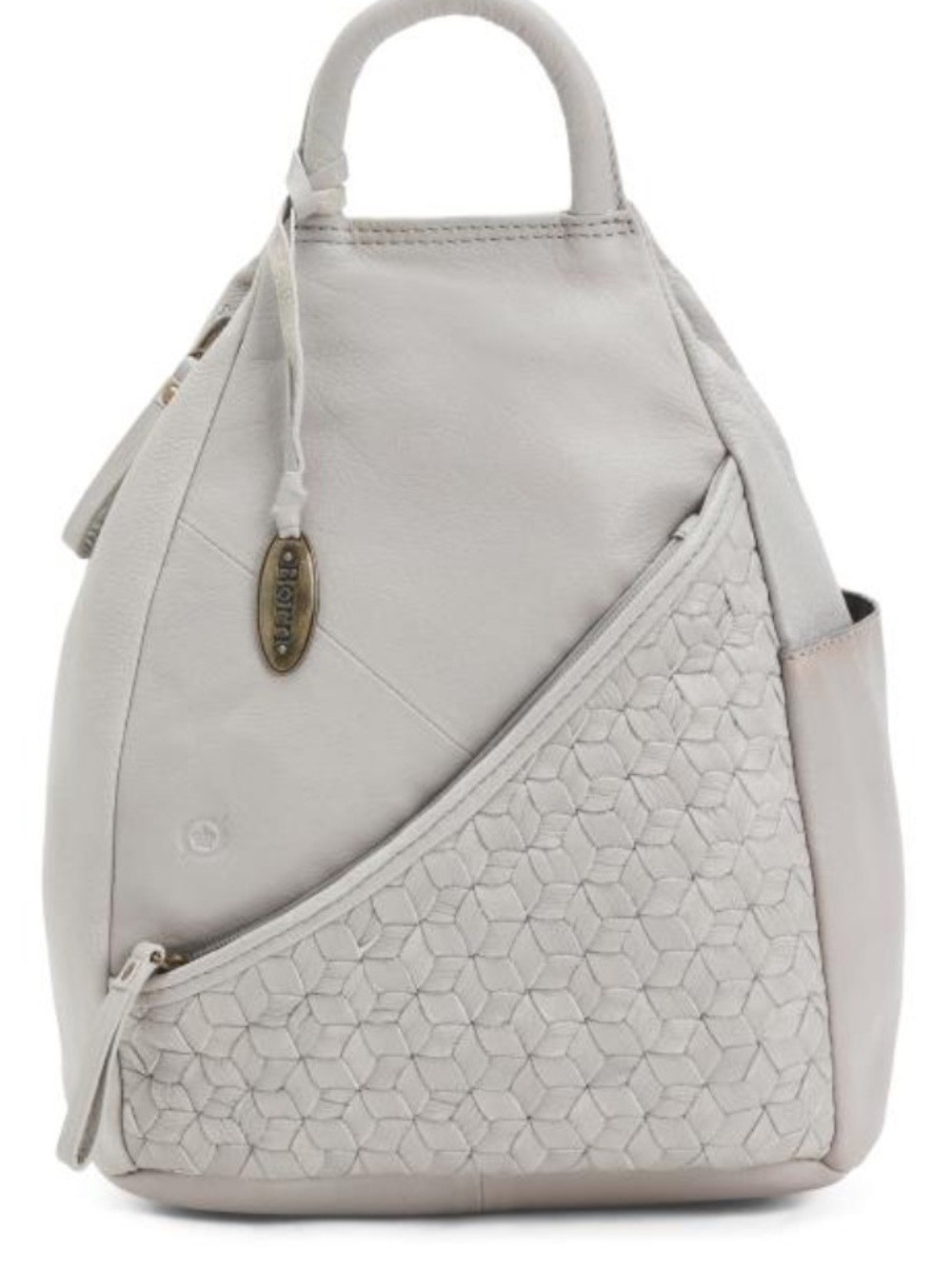 Born Women’s Tan Leather Woven Accent Sling Backpack